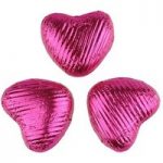 Fuschia pink chocolate hearts – Bag of 50
