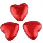 Red chocolate hearts (large) – Bulk box of 100