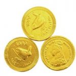 Gold farthing chocolate coins – Bulk drum of 550