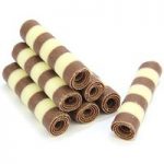 Striped mini chocolate cigarellos – Tub of 15